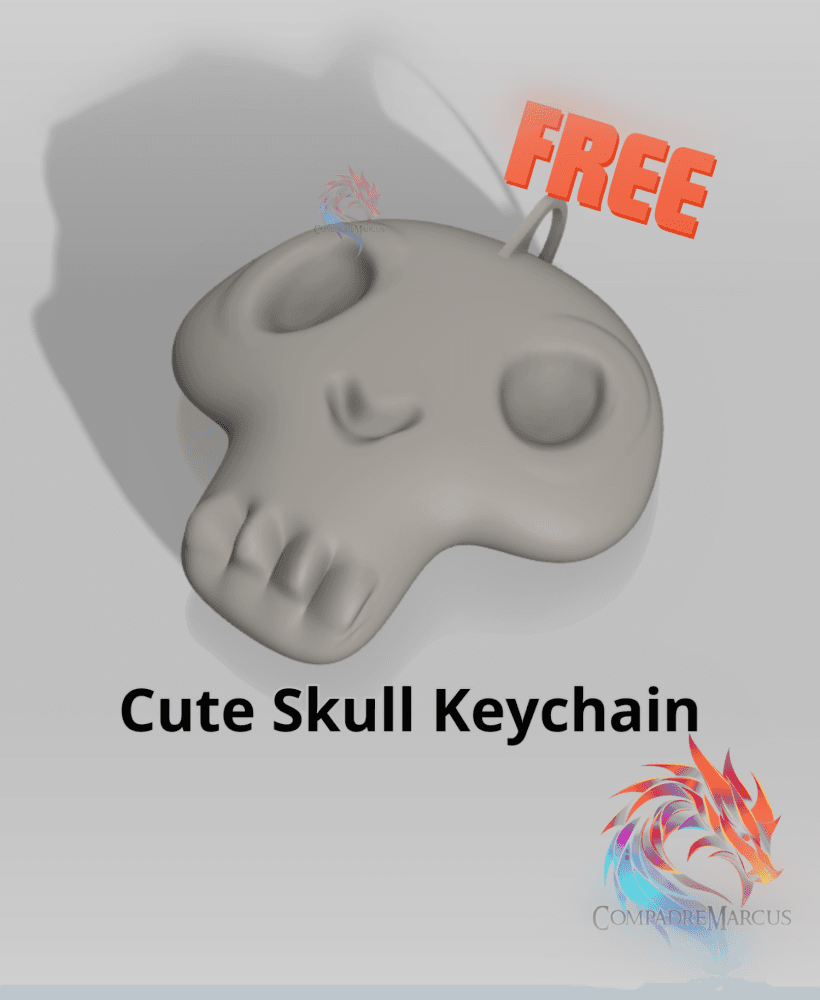 Cute Skull Keychain / no supports / 3mf included 3d model