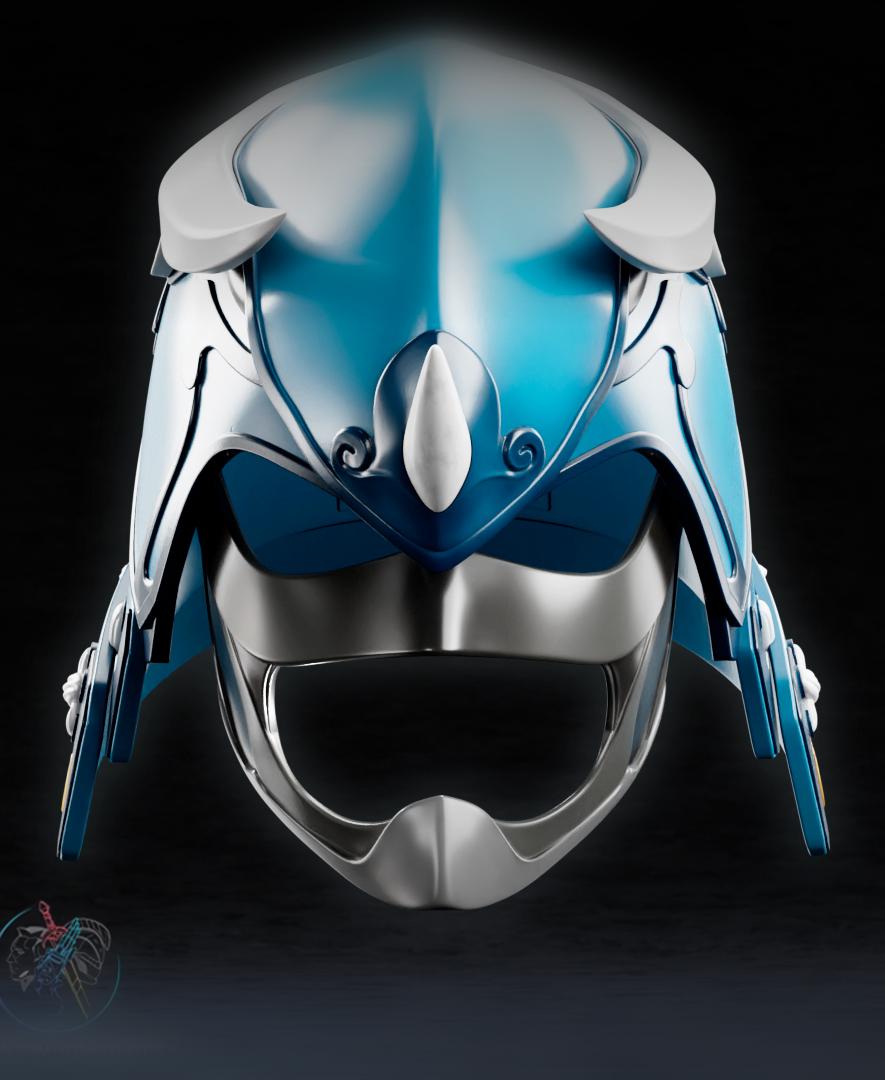 Sengoku Blue Ranger Helmet 3D Printer File STL 3d model