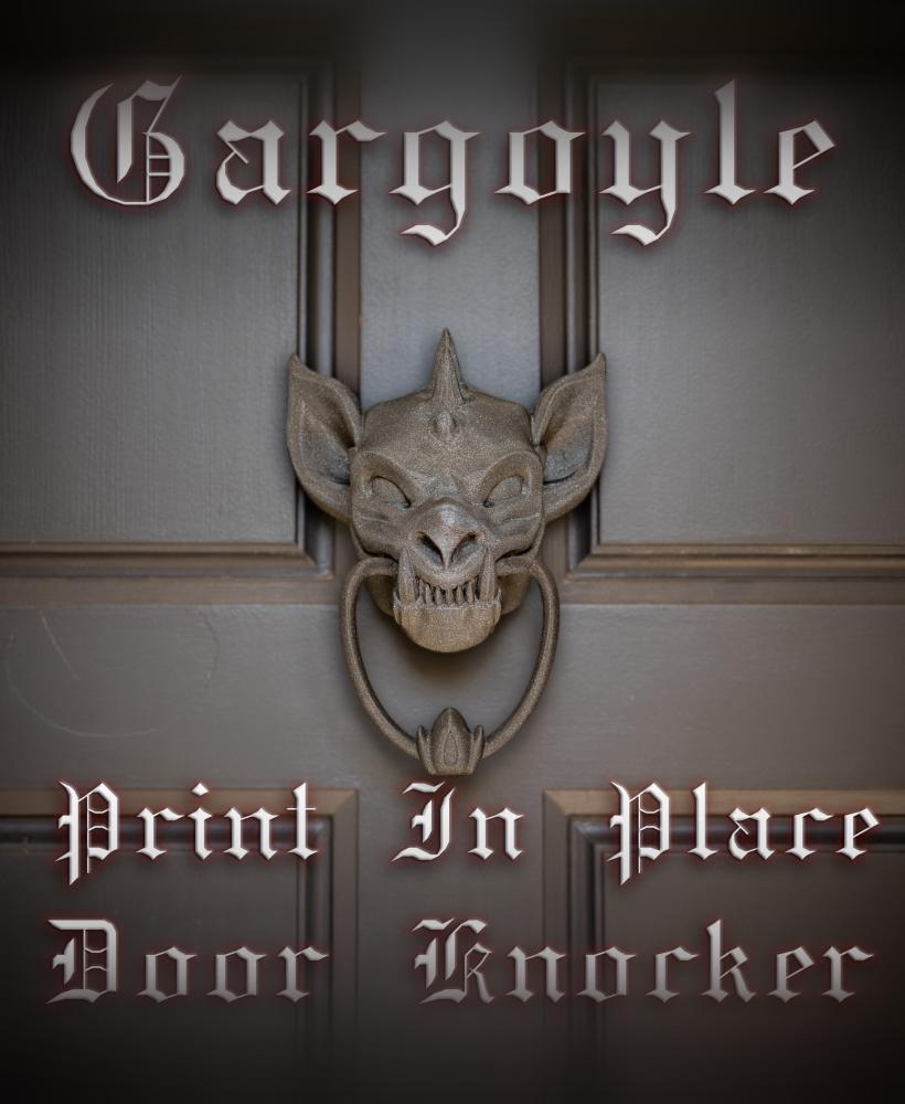 Gargoyle Door Knocker - Print In Place Halloween Door Decoration! 3d model