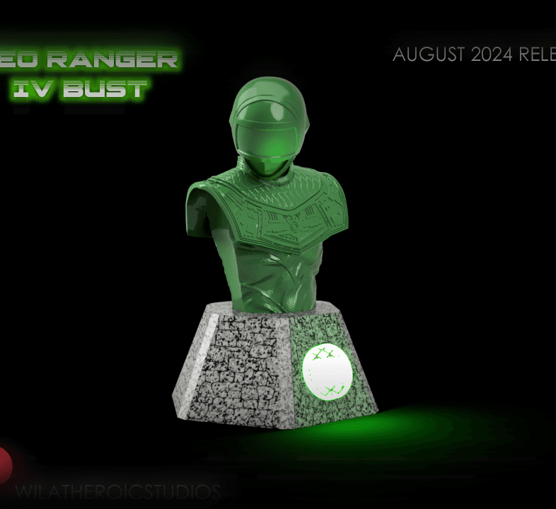 Zeo Ranger IV Bust with LED Base 3d model