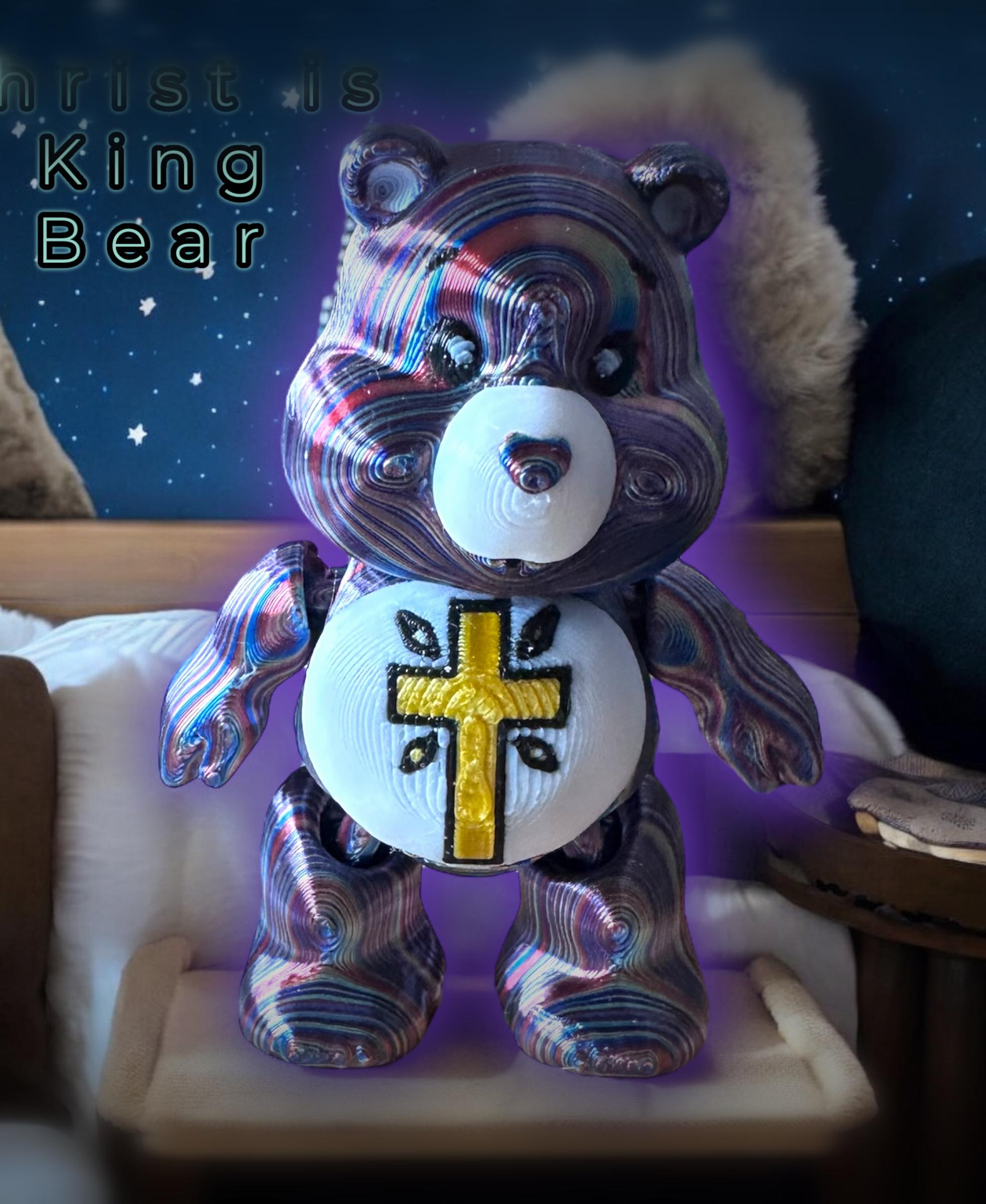 Christ is King Care Bear, Articulated, Print in Place, Flexi, Flexible 3d model