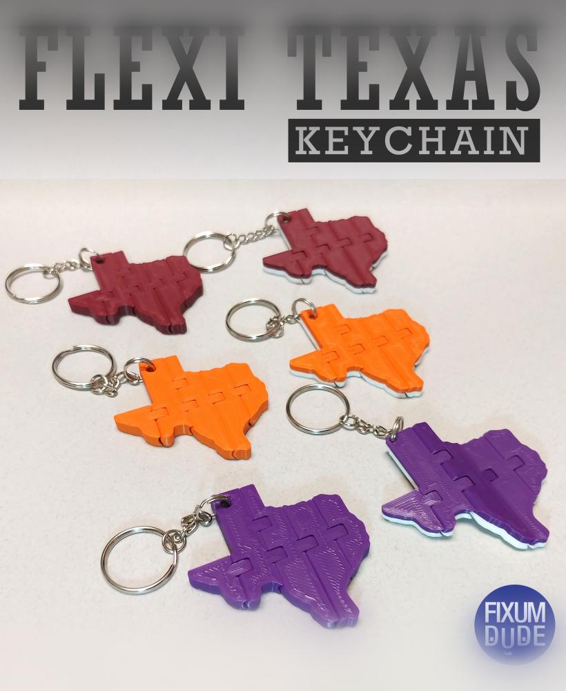 Flexi Texas Fidget Keychain 3d model