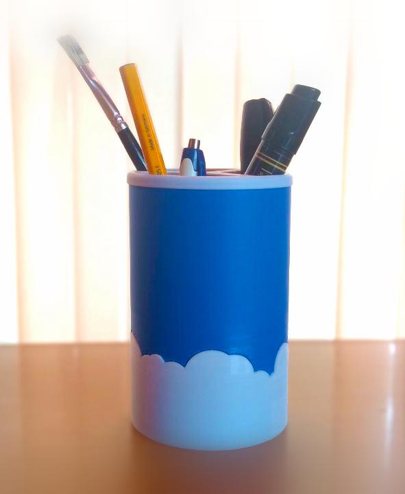 Pencil Cup - Clouds 3d model