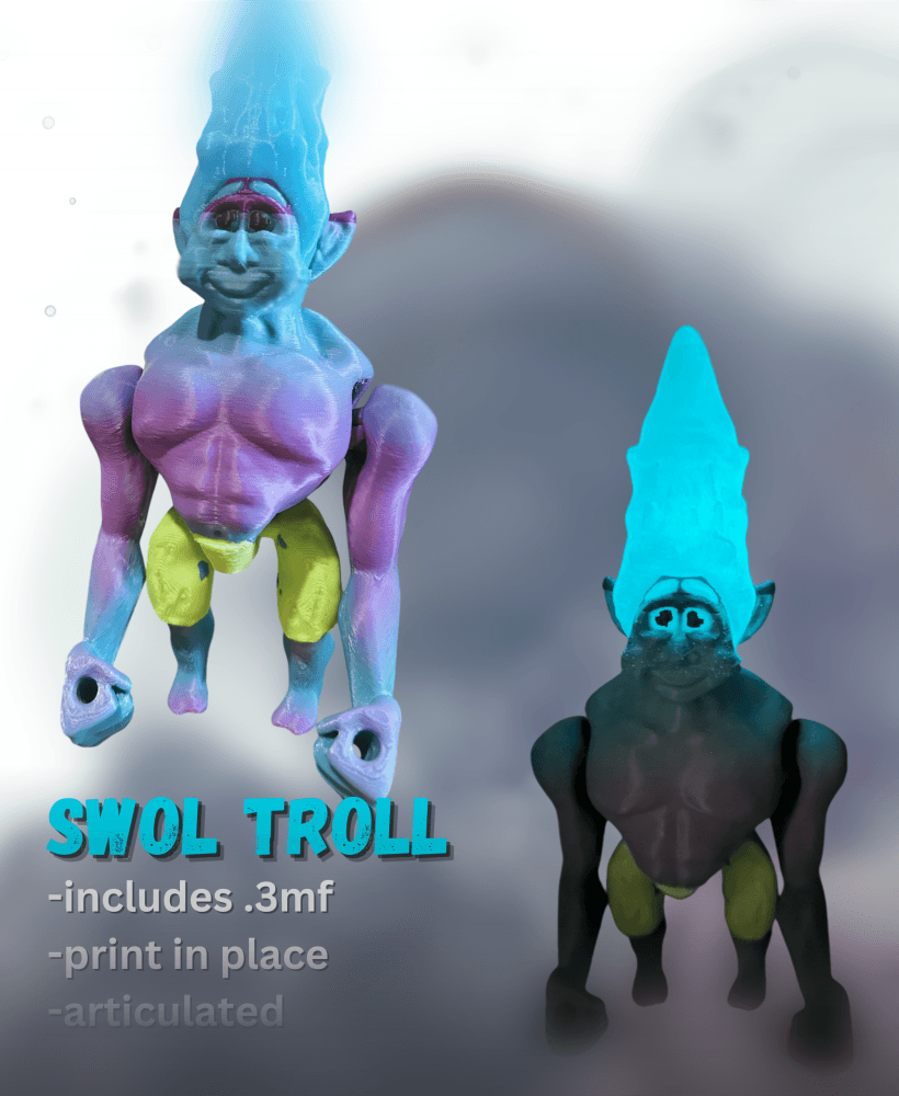 Swol Troll Flexi - Print in place - Articulated 3d model