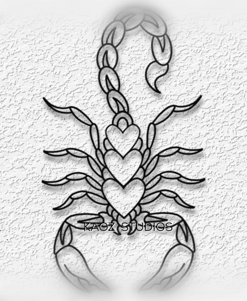 scorpion wall art insect decor halloween bug with hearts 3d model