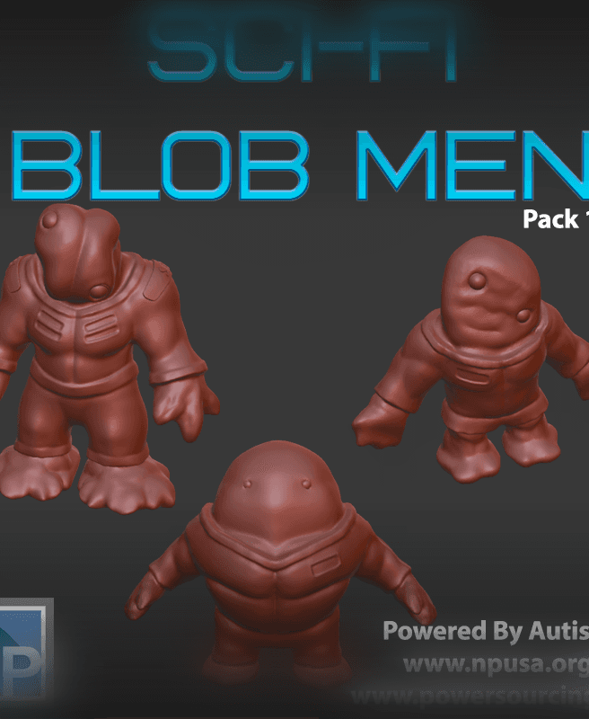 Sci-Fi Blob Men, pack 1 3d model