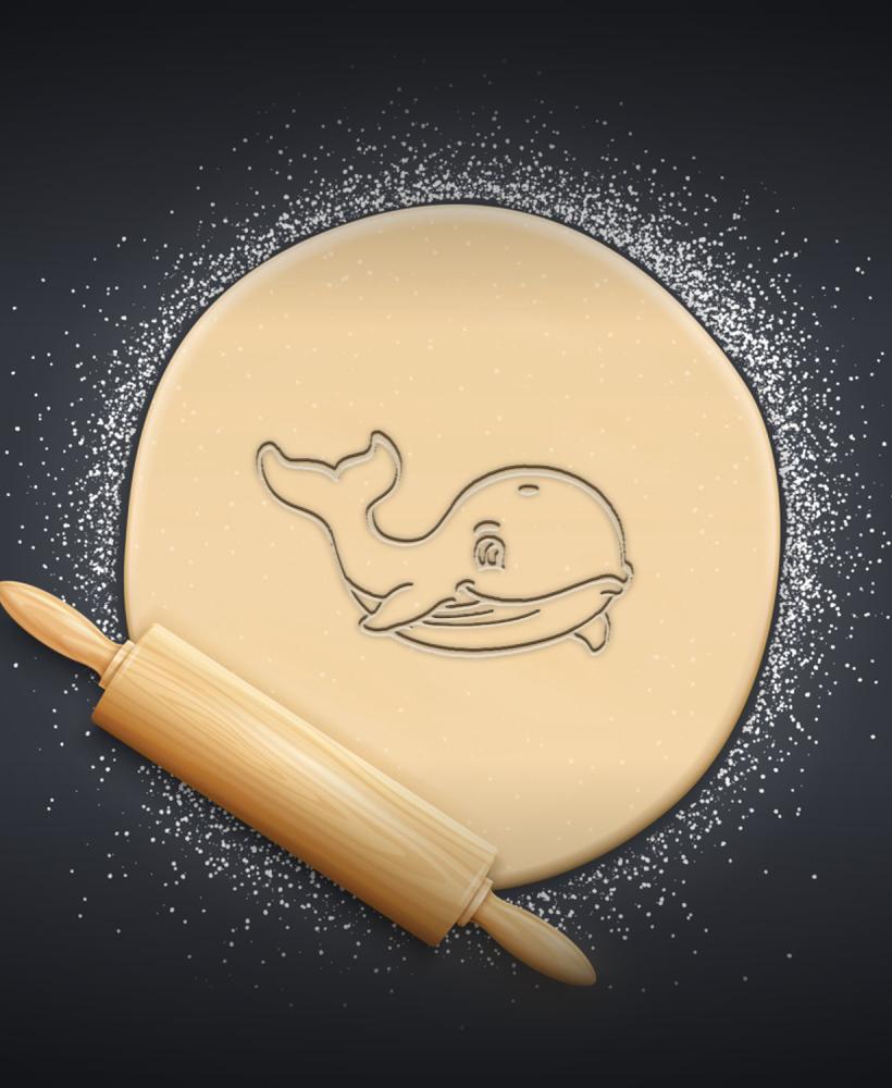 Cute Whale Cookie Cutter, Biscuit Cutter 3d model