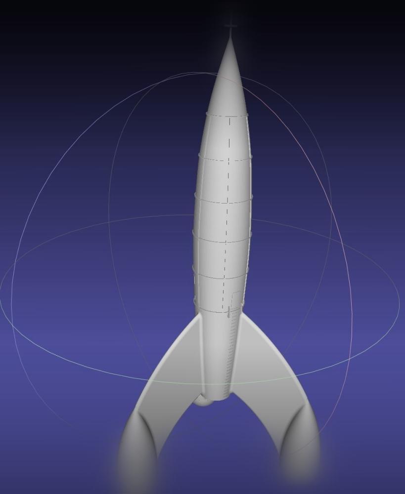 Tintin  Destination Moon Rocket Detailed Printable Model 3d model