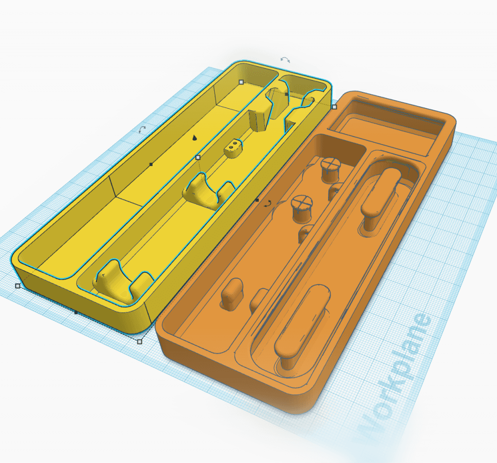 Empty compartment for t-100 insert, cables moved to top insert  3d model