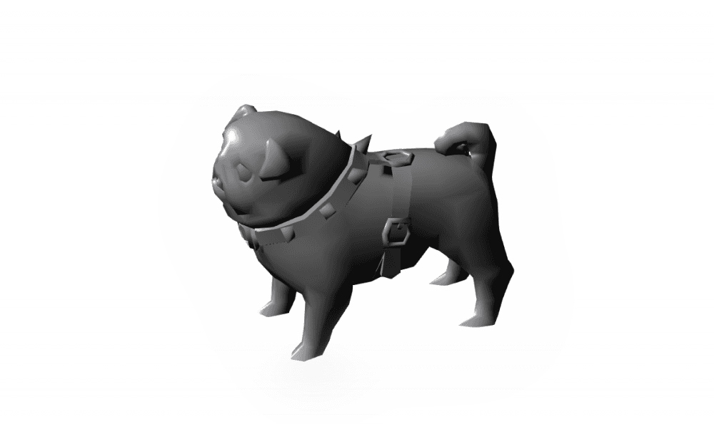 dog pug.obj 3d model