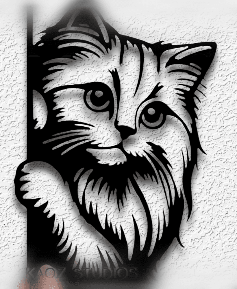 kitty wall art cat wall decor kitten decoration 3d model