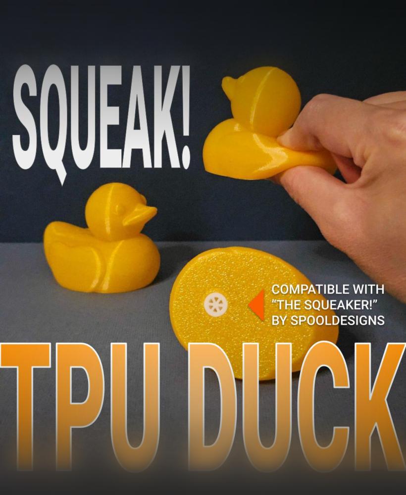 TPU Rubber Duck | Compatible with The Squeaker! by SpoolDesigns | 3D print your own squeaky toy! 3d model