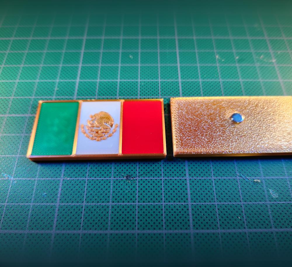 Bandera mexicana imán - Mexican Flag Magnet 3d model