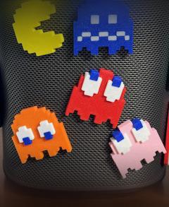 Pac-man fridge magnet set.3mf 3d model