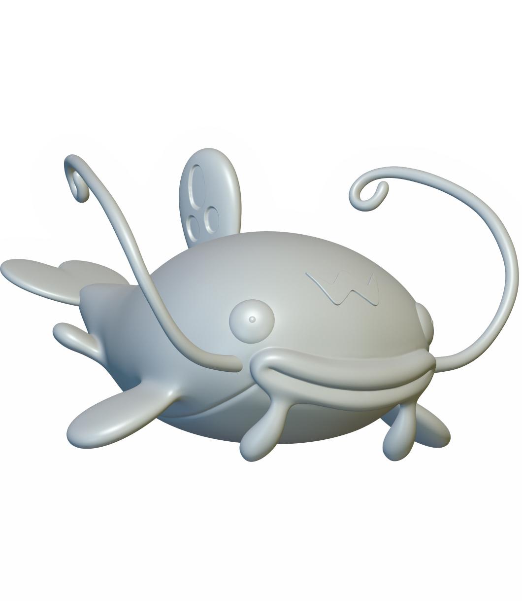 Pokemon Whiscash #340 - Optimized for 3D Printing 3d model