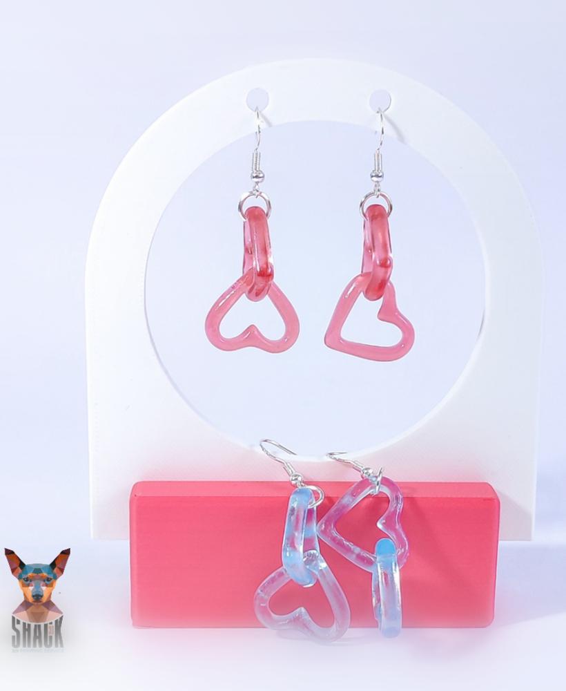 Heart Earrings (Heart Jewelry Set) 3d model