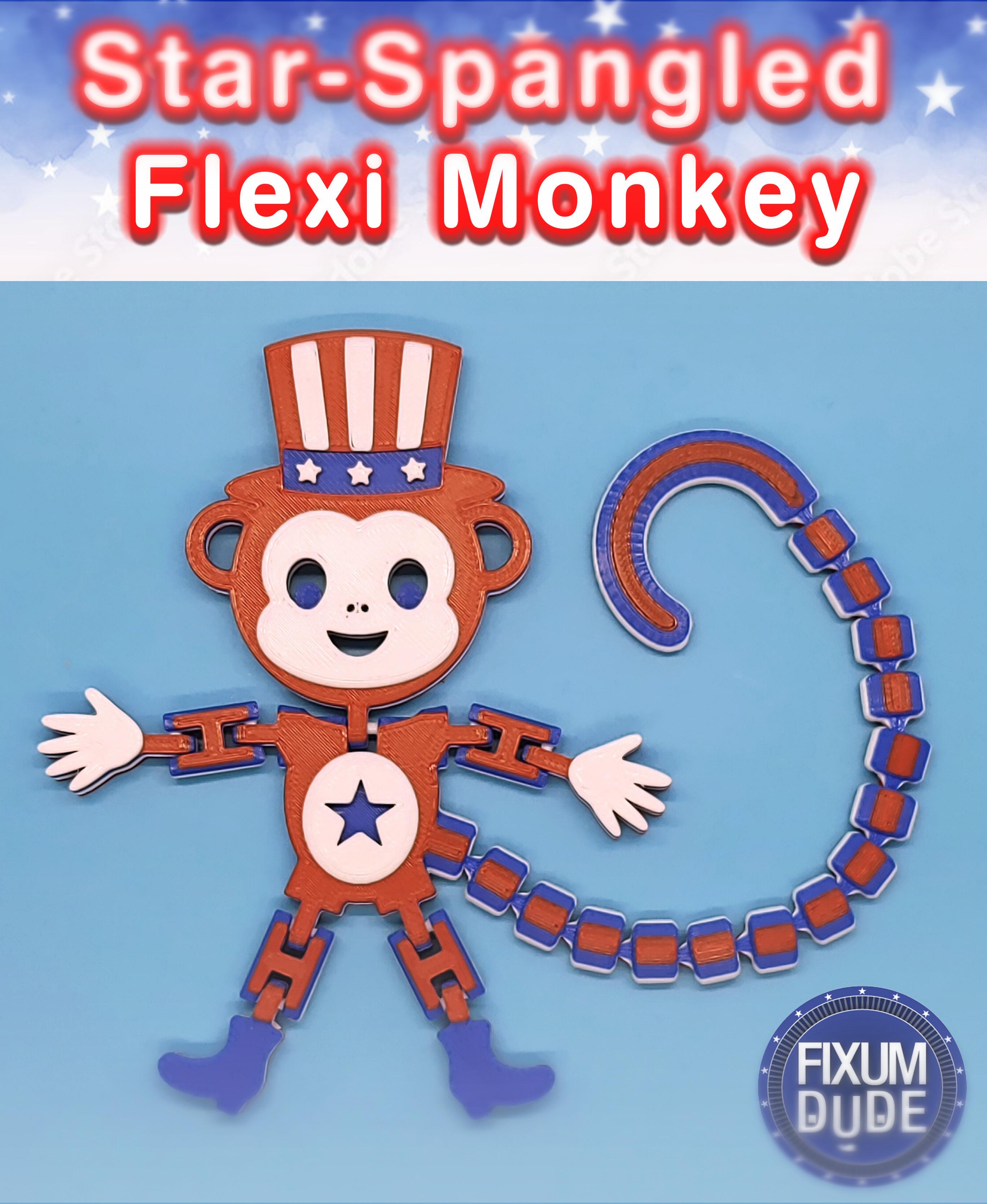  Star-Spangled Flexi Monkey 3d model