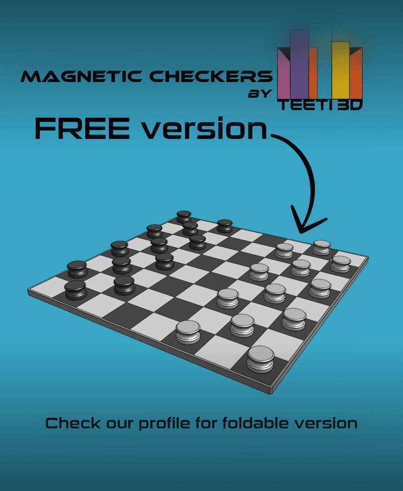 Magnetic Checkers by TeeTi3D (free version) 3d model