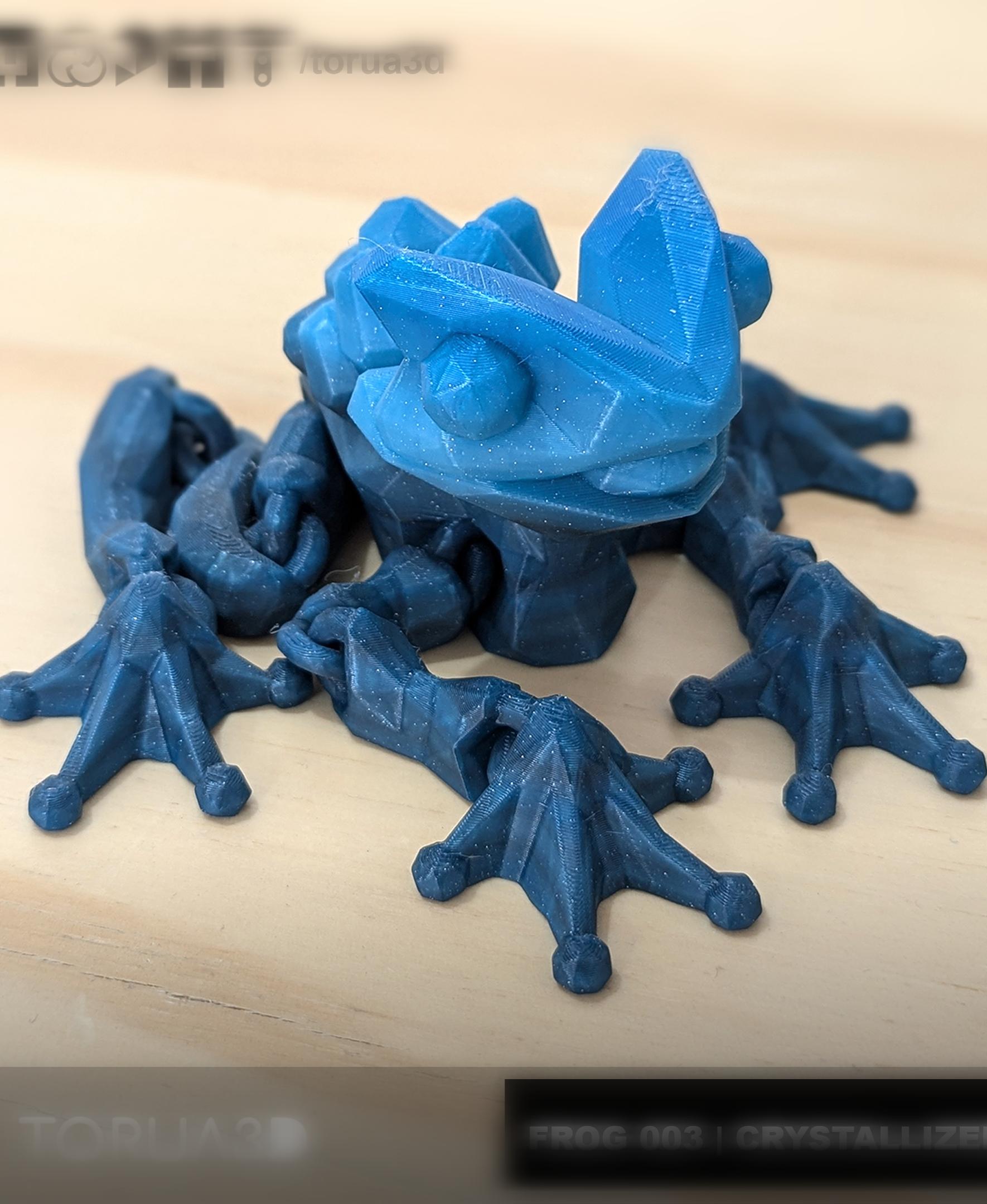 Articulated Frog 003 - Crystallized V2 - Print in place - No supports - STL 3d model