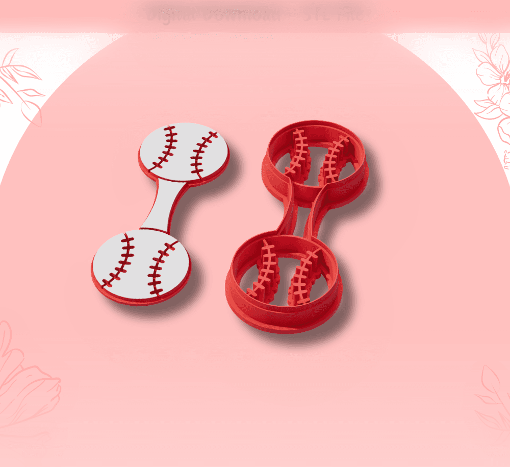 Baseball Keychain Clay Cutter for Polymer Clay | Digital STL File | Clay Tools | 3 Sizes 3d model