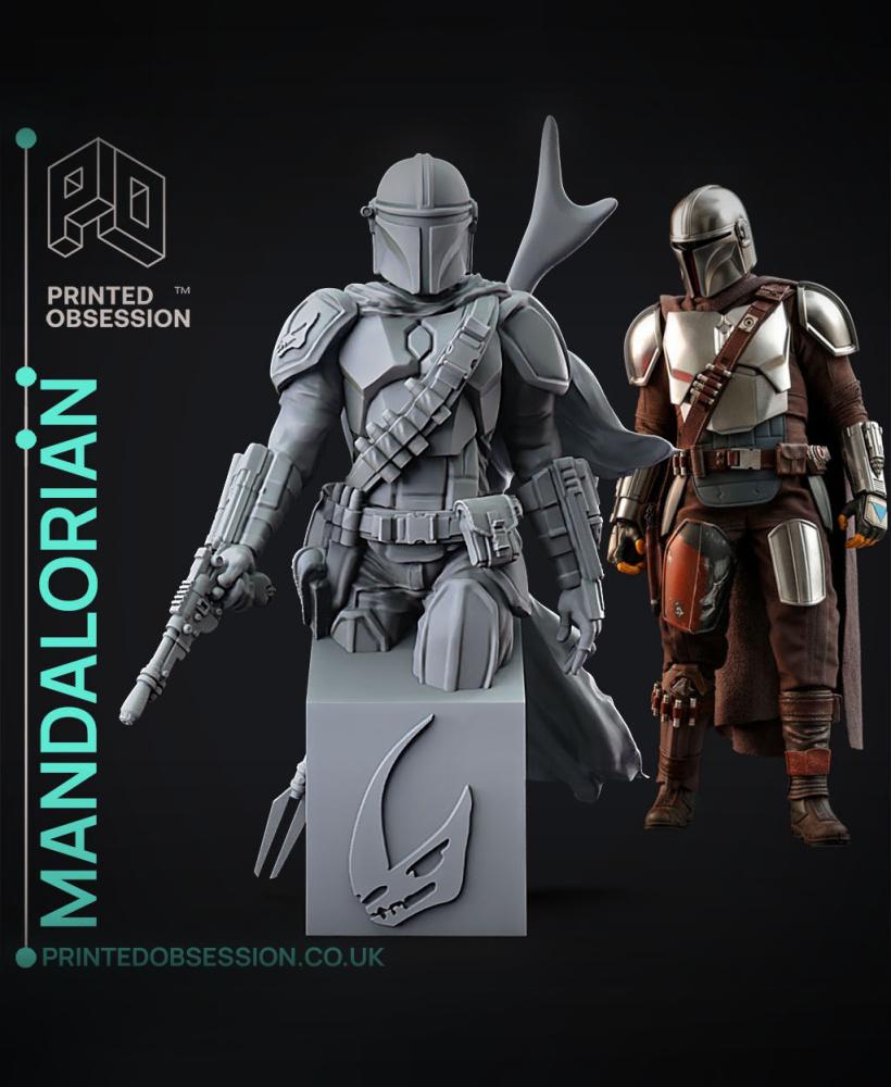 Mandalorian Bust - Star Wars - Fan Art 3d model