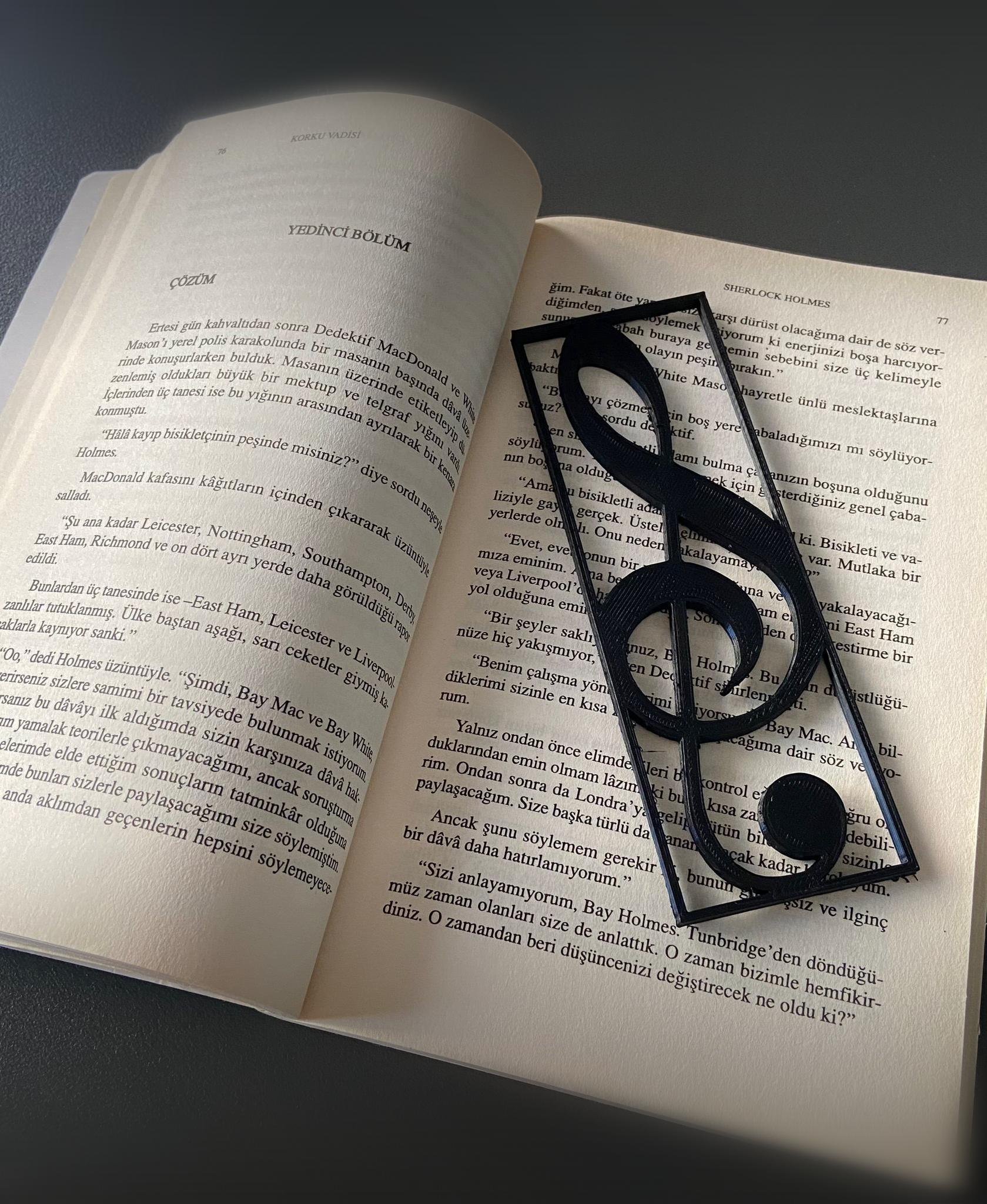 Treble Clef Bookmark 3d model