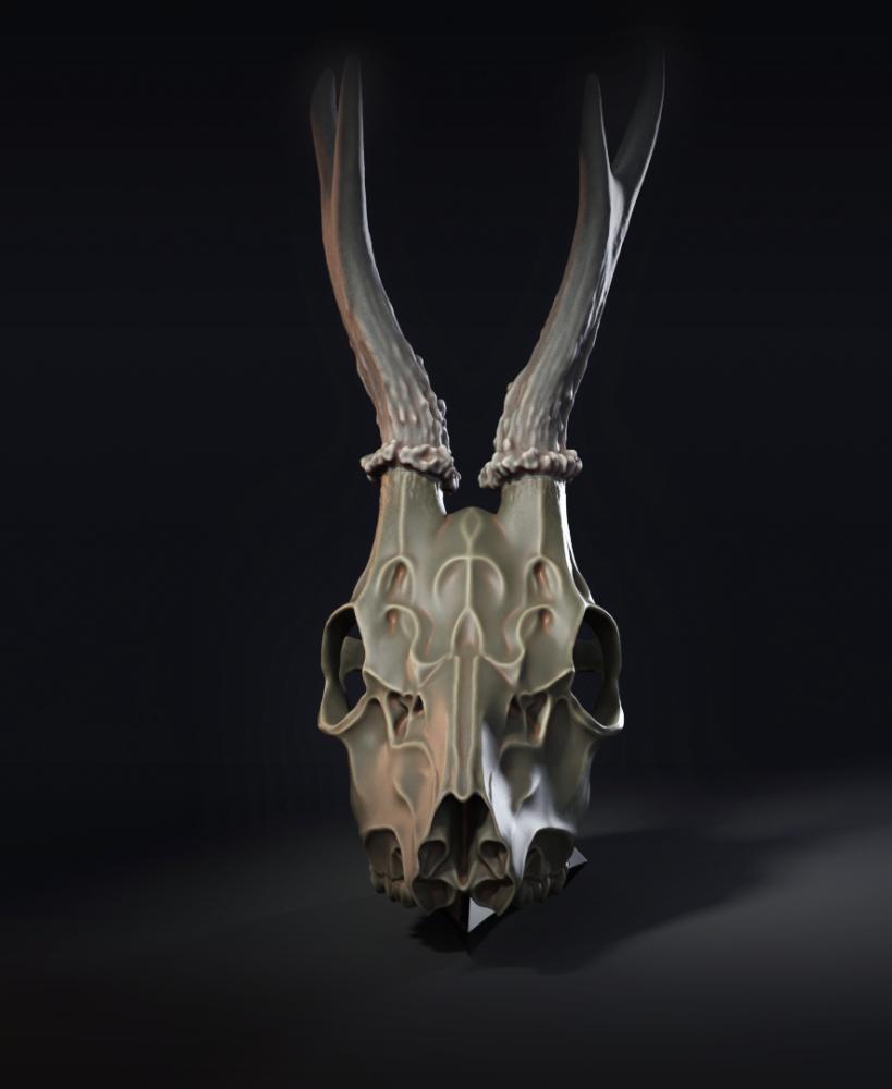 Deer Skull (Pre-Supported) 3d model