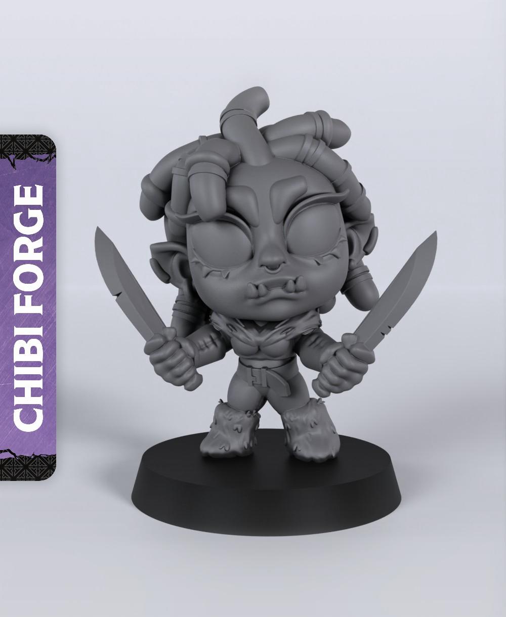 Female Half-Orc Fighter - With Free Dragon Warhammer - 5e DnD Inspired for RPG and Wargamers 3d model