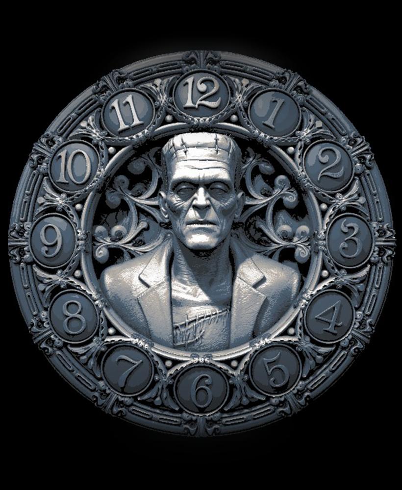 Free for Limited Time - Doctor Frankenstein's Monster Clock Face for Halloween 3d model