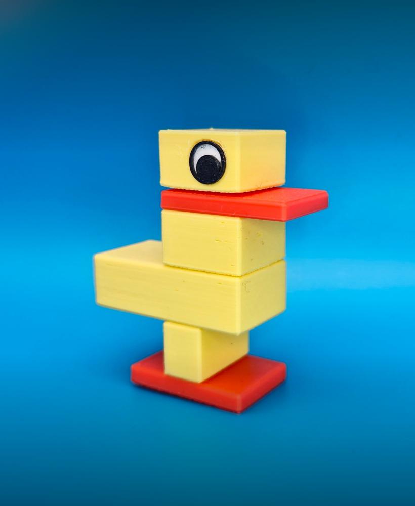 Blocky Duck - Multi-part Model 3d model