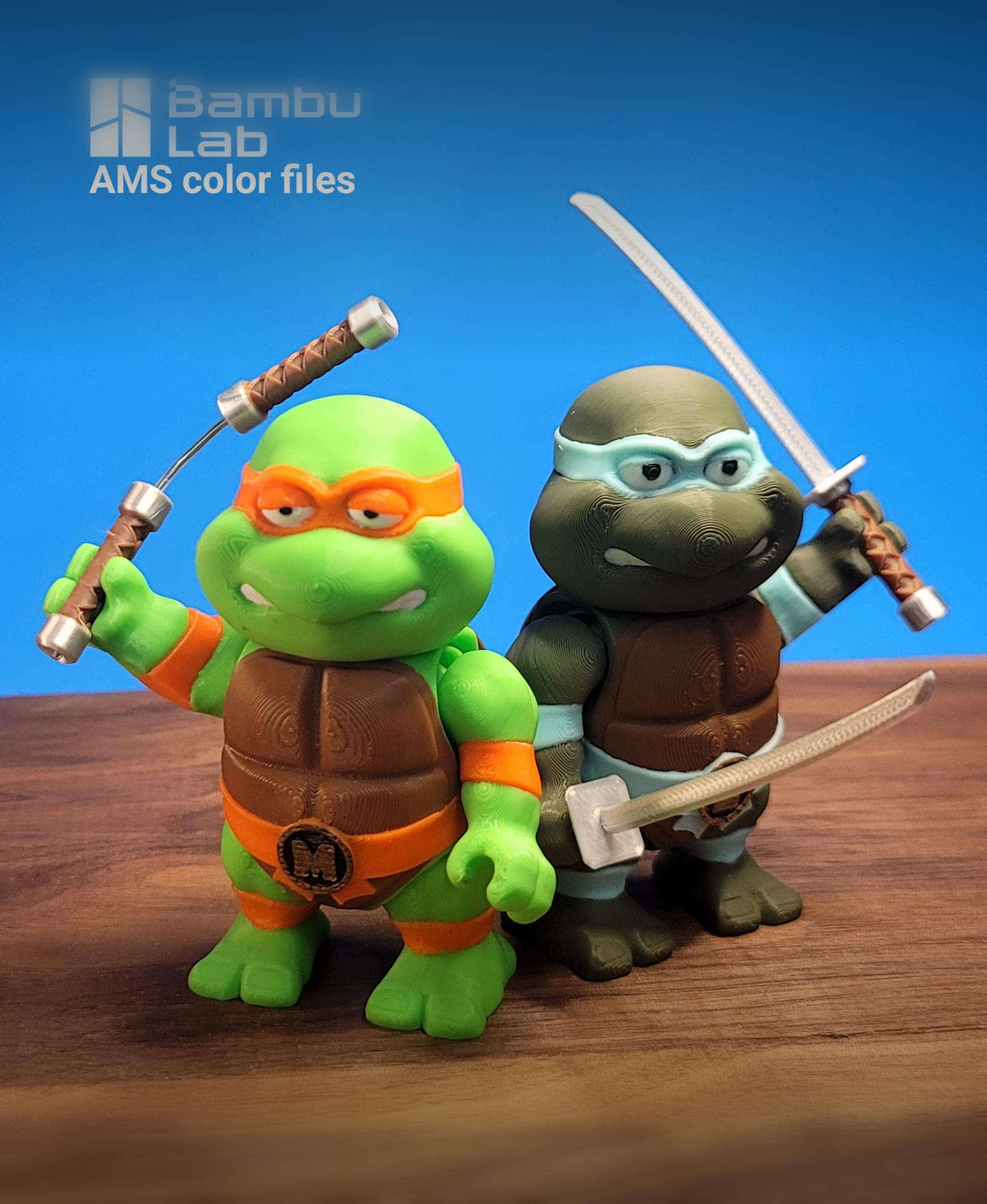 Leonardo and Michelangelo Fexi Combo Pack 3d model