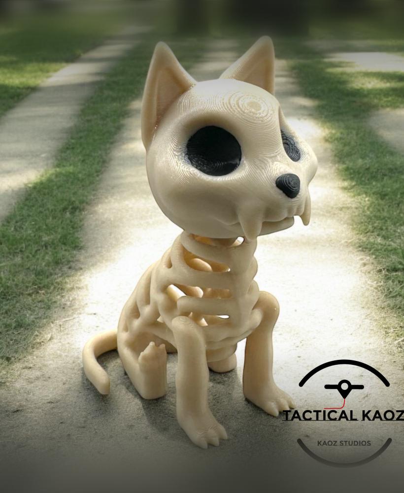 Spooky Skeleton Cat – Halloween Feline Decor 3d model