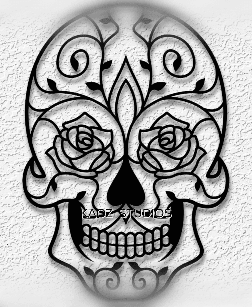 mandala skull wall art day of the dead decor halloween sugar skull 3d model