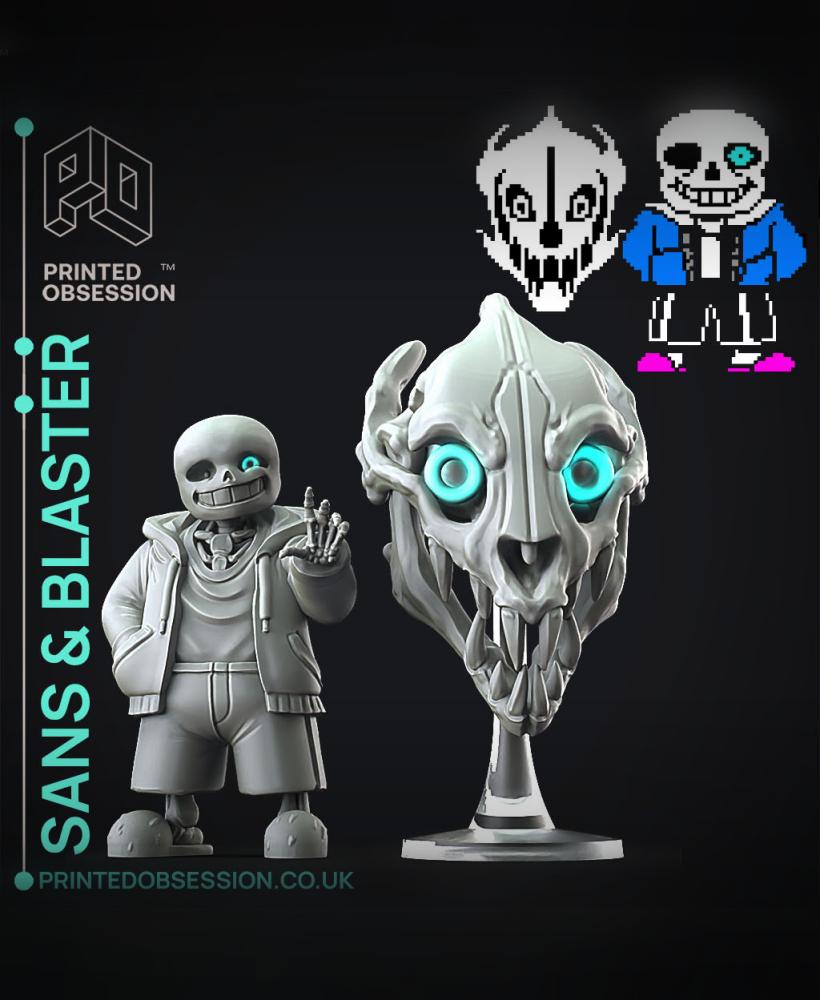 Sans & Gaster Blaster - Undertale - Fan Art 3d model