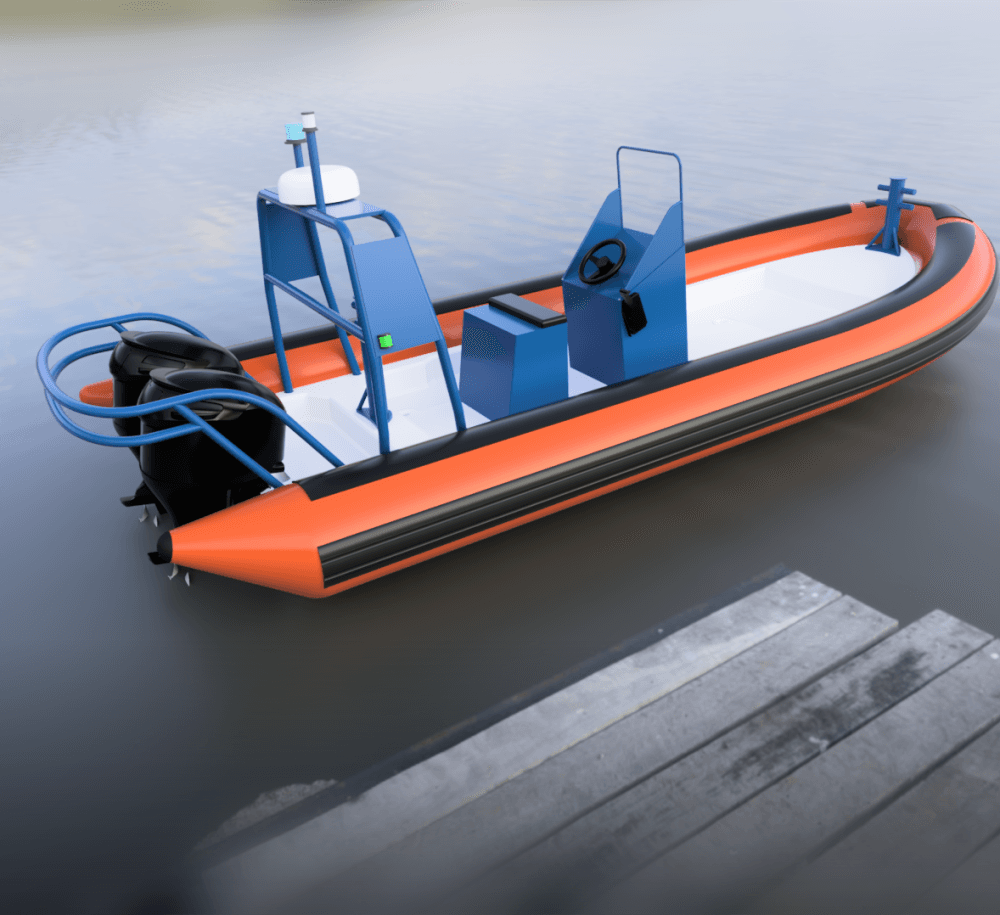 Zodiac 1/20 type Milpro SRR 750 SNSM semi-rigid intervention boat 3d model