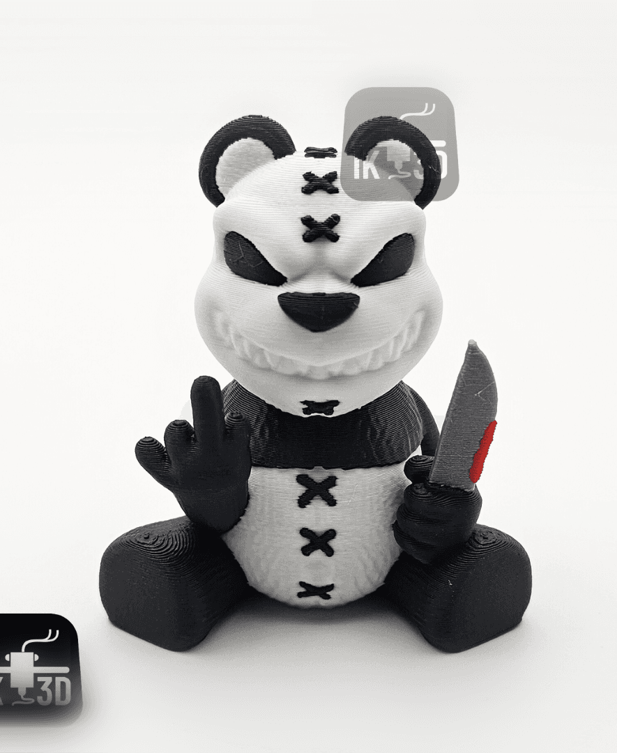 Naughty Panda Flipping the Bird / 3MF Included / No Supports 3d model