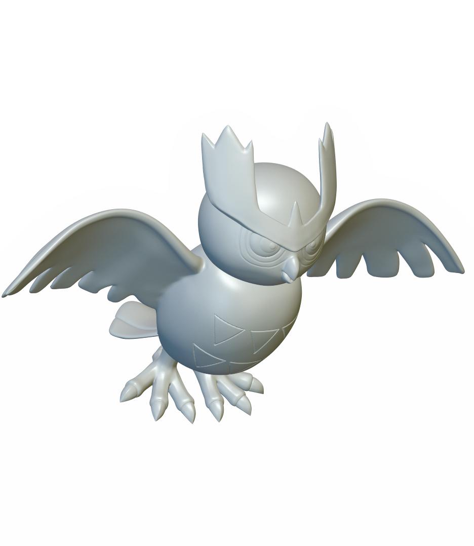 Pokemon Noctowl #164 - Optimized for 3D Printing 3d model