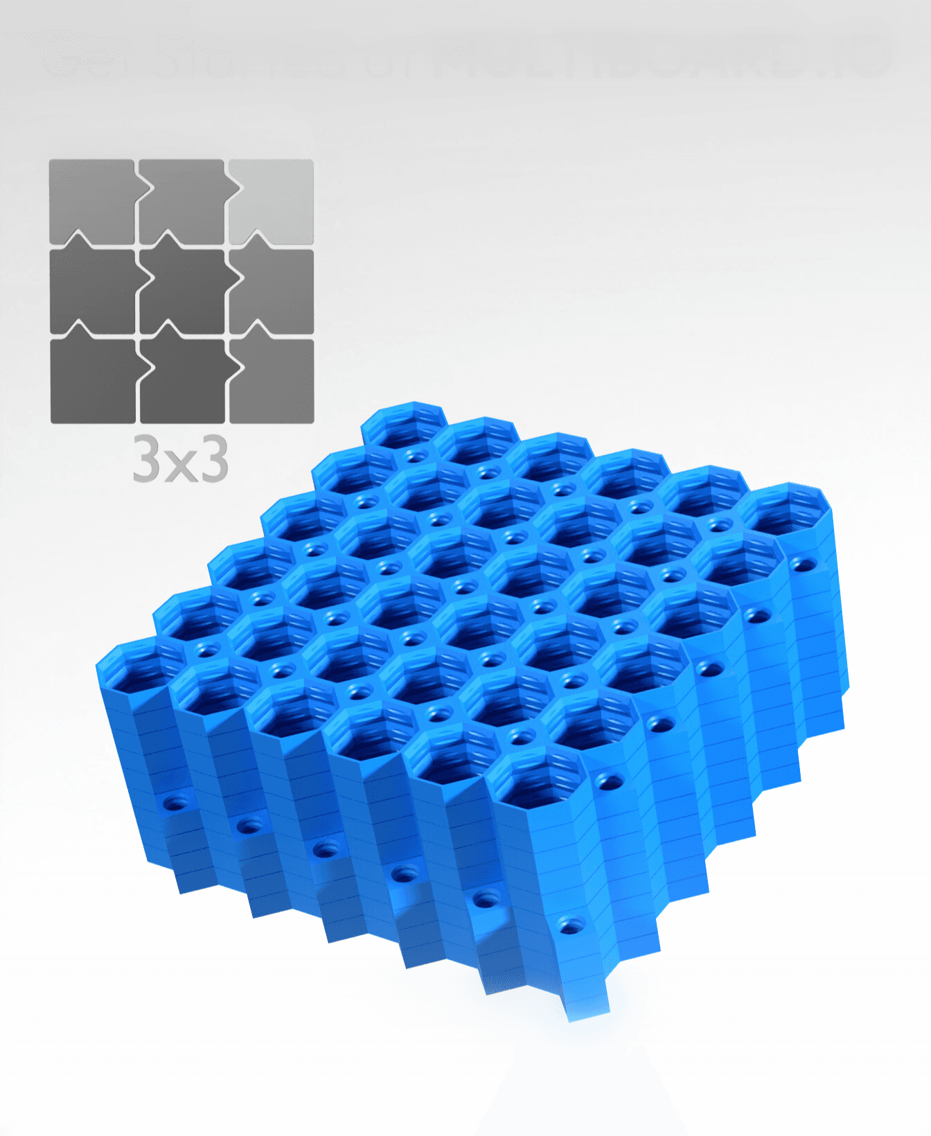6x6 Tiles - 3x3 Board - Ironing Stack 3d model