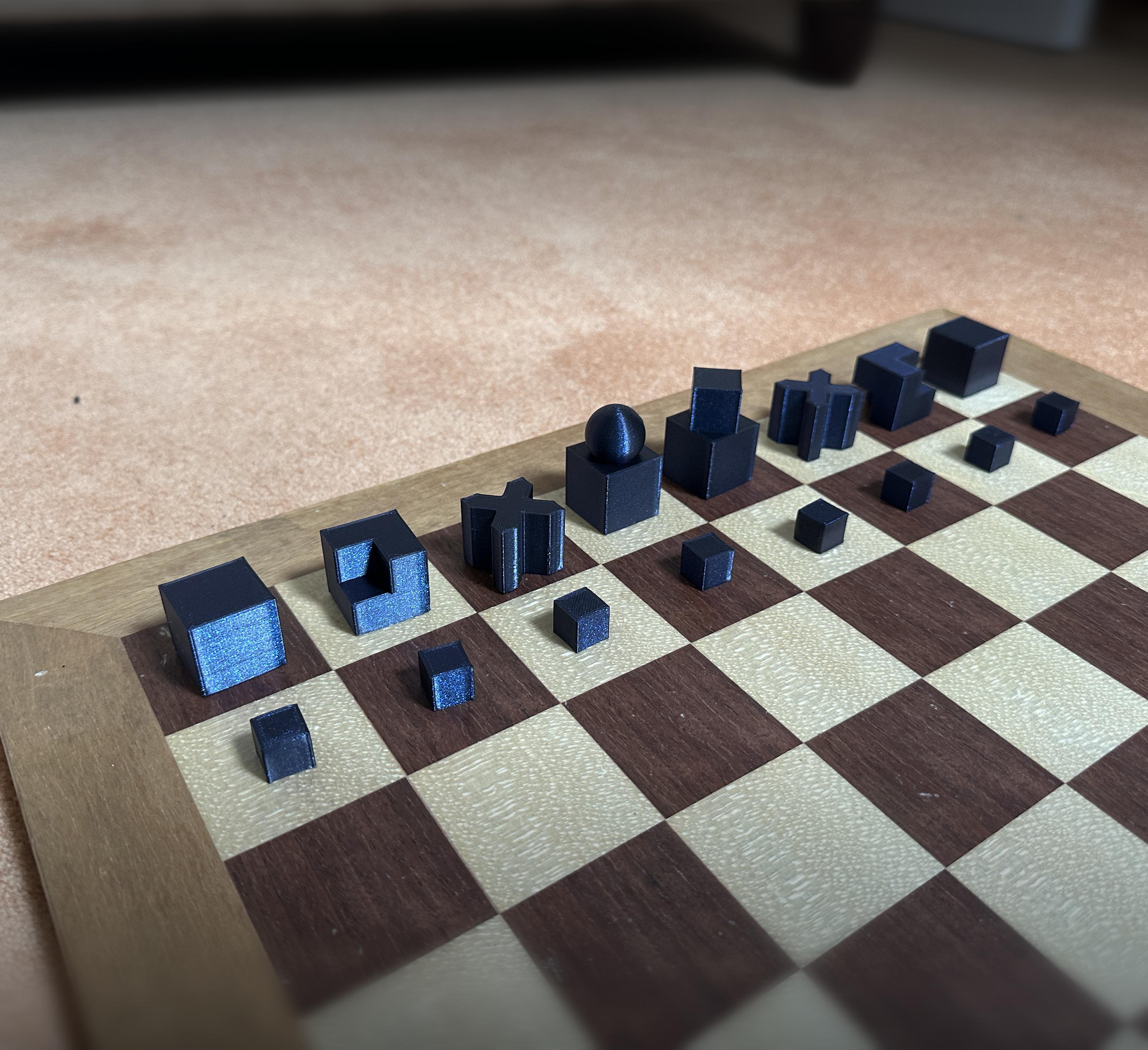 Bauhaus chess set 3d model