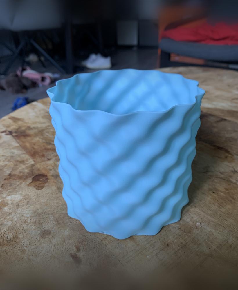 Sine Wave pattern planter 3d model