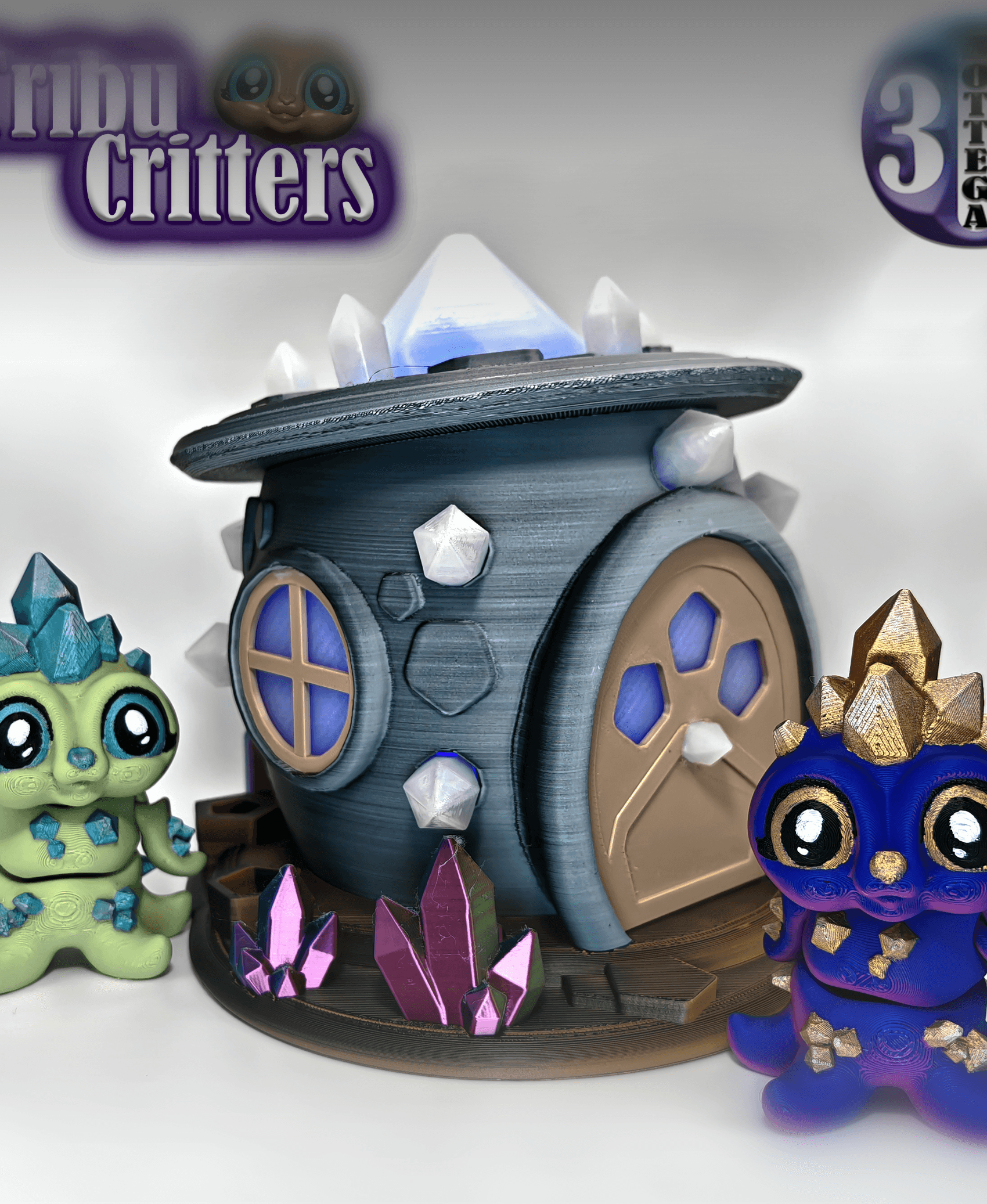 Tribù Critters #1: Crystal + House 3d model