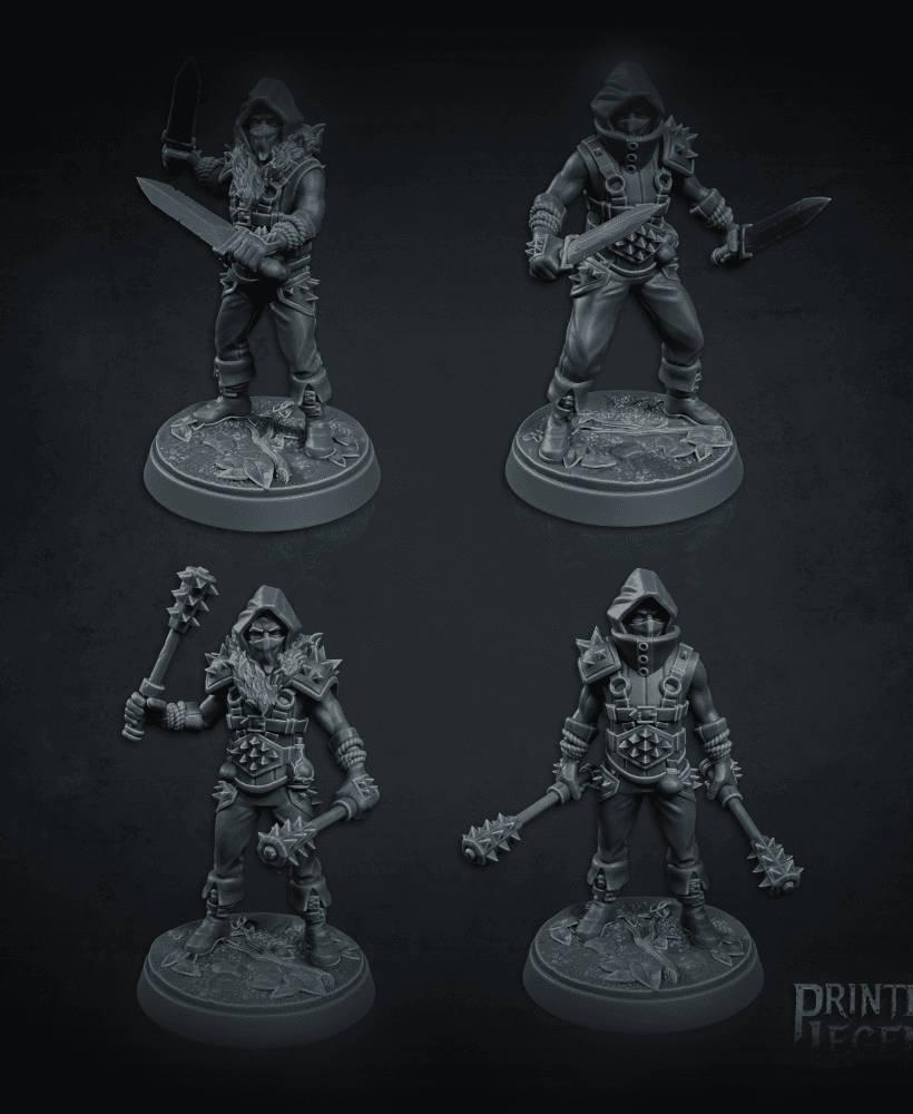 Raiders x4 (25mm Bases) 3d model