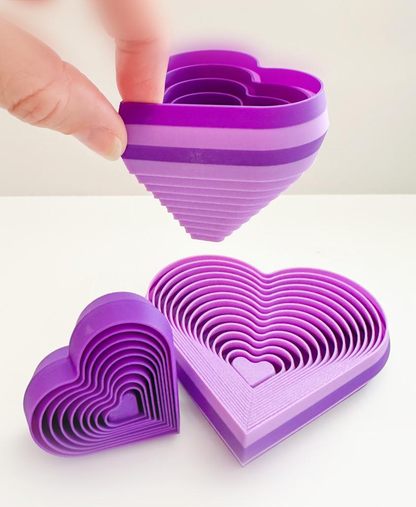 Heart Layered Fidget (2 sizes) 3d model