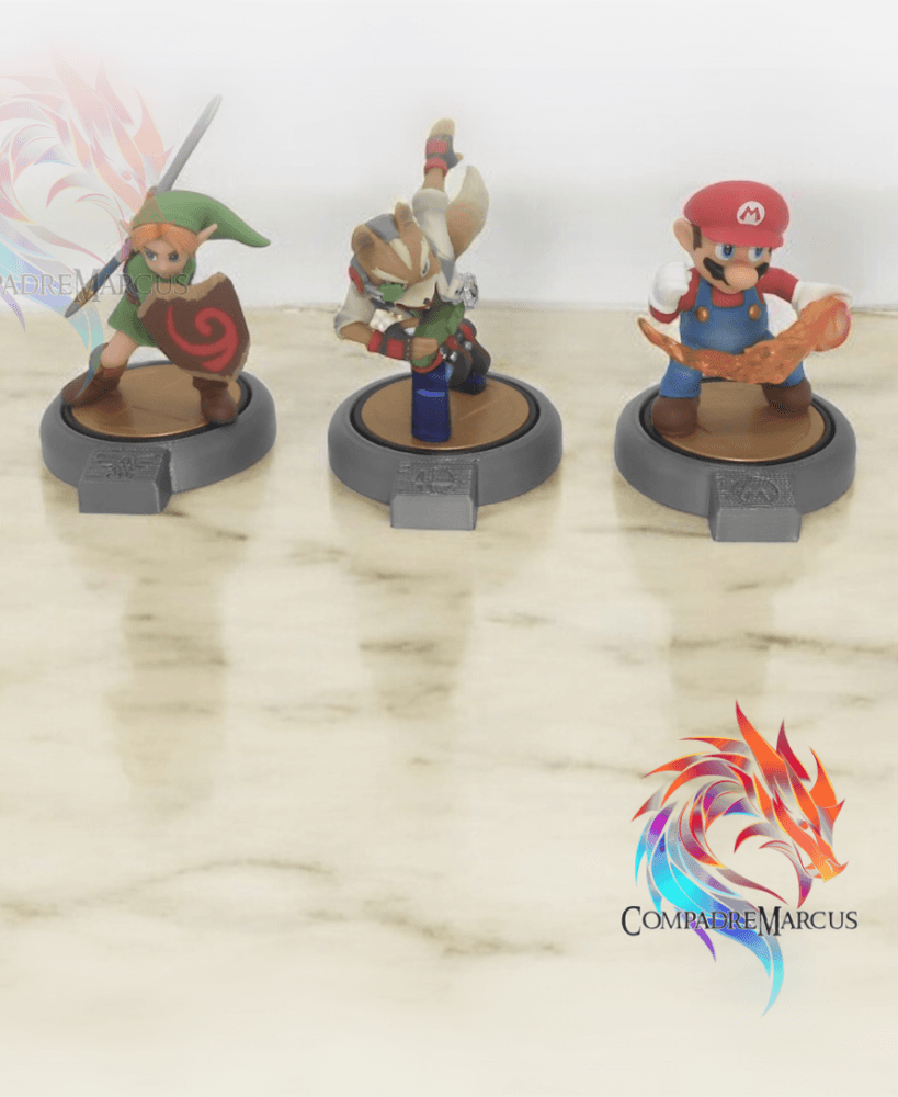 AMIIBO SIMPLE DISPLAY WITH LOGO - set of 7 3d model