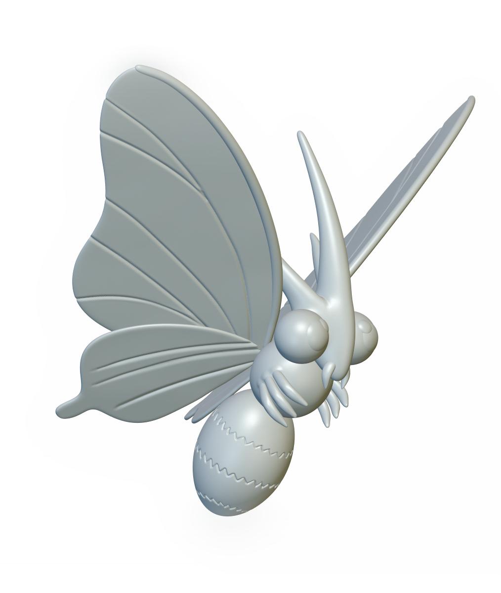 Pokemon Venomoth #49 - Optimized for 3D Printing 3d model