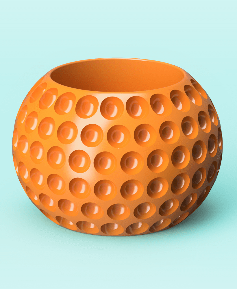 Concaved Faceted Planter  3d model