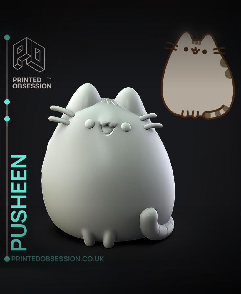 Pusheen - Sitting - Fan Art 3d model