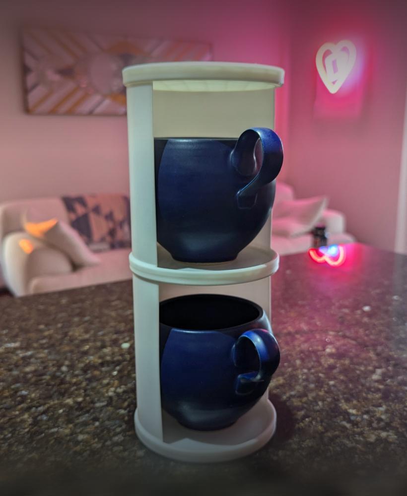 Mug Stacker (optional Ember charger support) 3d model