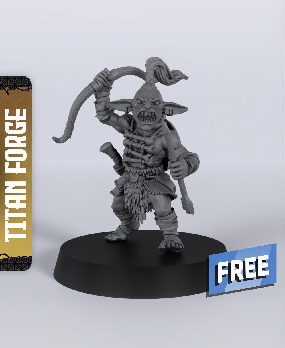 Goblin Archer A - With Free Dragon Warhammer - 5e DnD Inspired for RPG and Wargamers 3d model