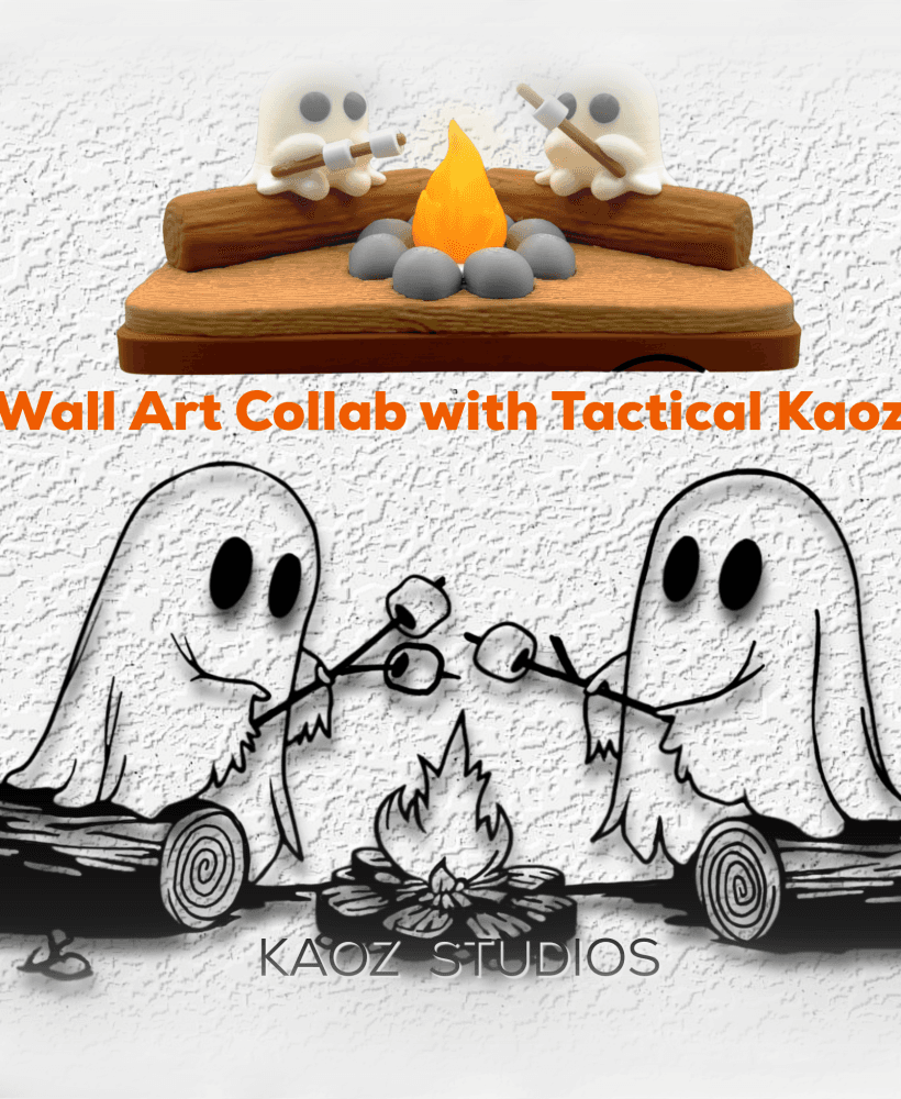 ghostly campfire wall art halloween decor 3d model